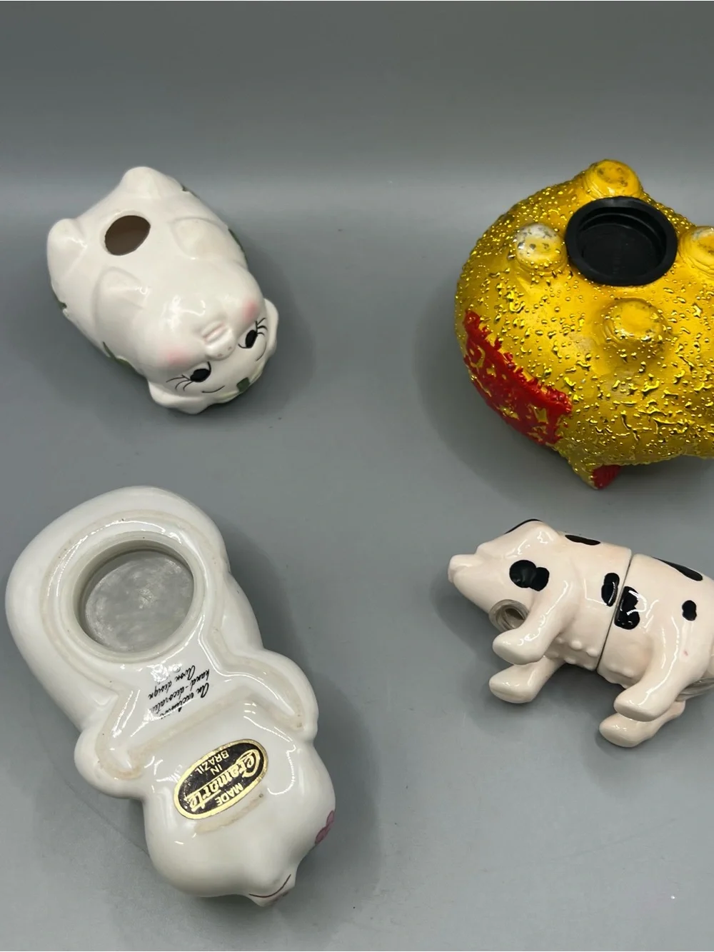 Pigs Lot Of 4 Items, Bank, Salt And Pepper Kitschy Cute Farmhouse Decor